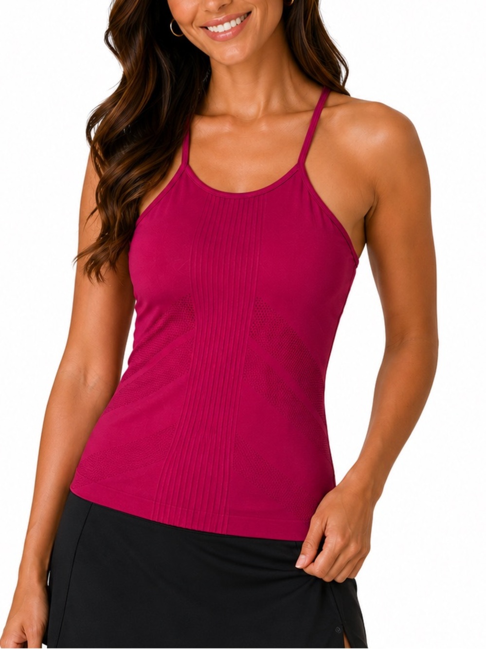 Fabletics Berry Ribbed Racerback Tank
